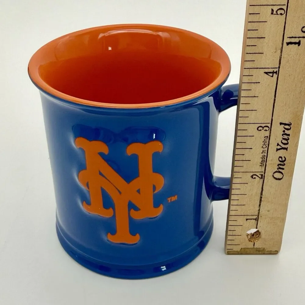 NEW YORK METS Blue Orange Coffee Cup Mug Ceramic Major League Baseball MLB Fans